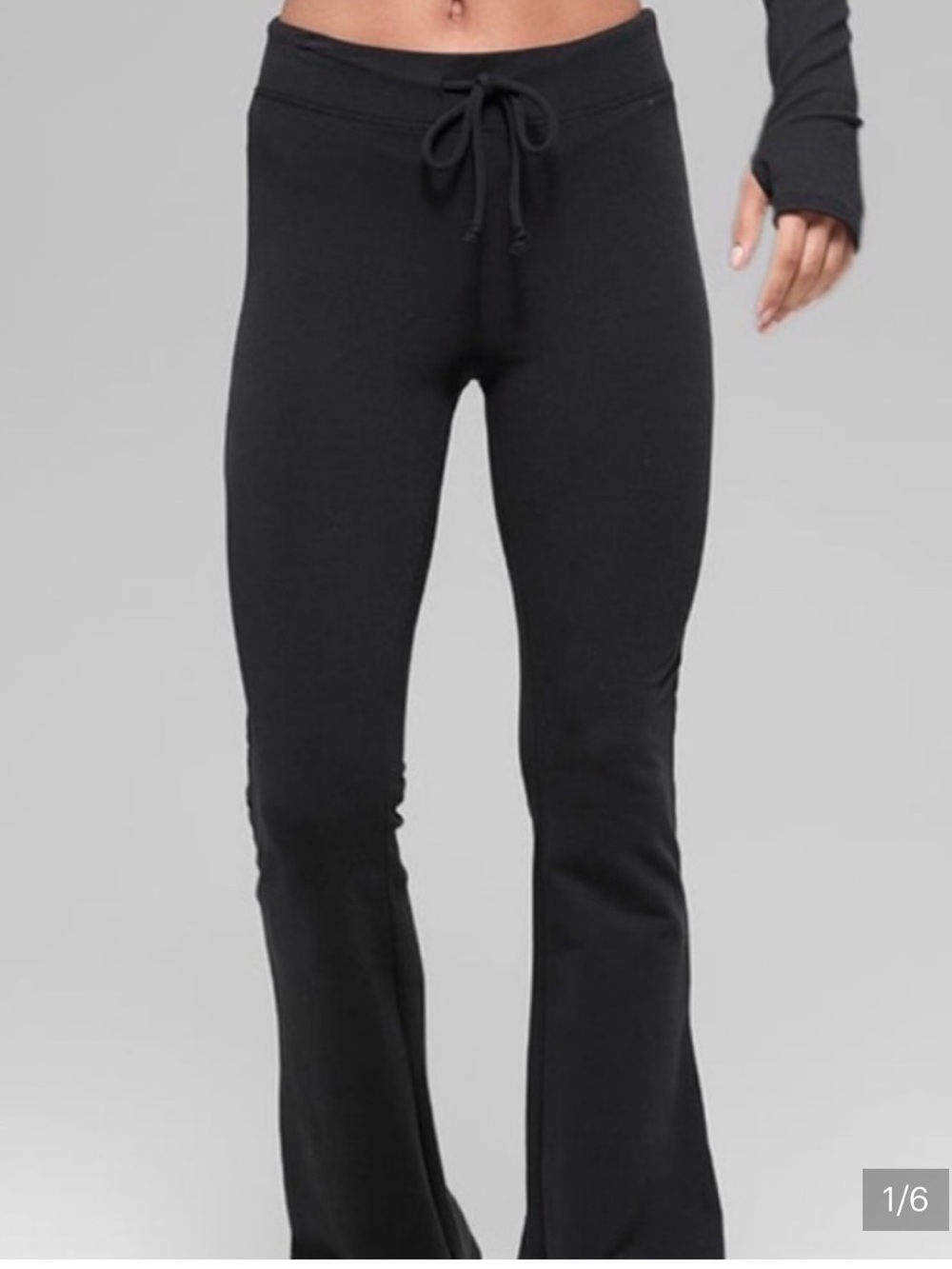 Alo Sway Bootcut Sweatpant - Black - XXS - hemmed to 28”
